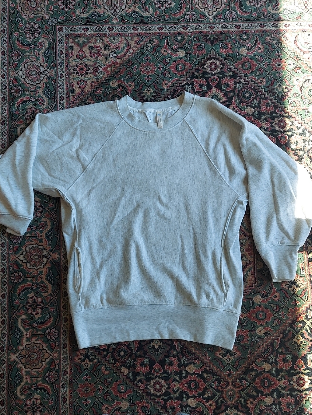 Free People Movement Crewneck Sweatshirt - Light Gray With Pockets